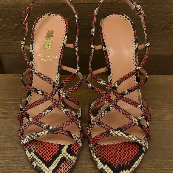 Aquazzura Snakeskin Multi-Strap Heels (Size 37 / US 6.5–7) - Picture 2 of 11